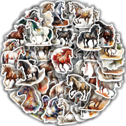 60PCS Horse Funny Animals Stickers Toy DIY Kids Notebook Luggage Motorcycle Laptop Refrigerator Decals Graffiti sticker (ONLINE ORDER ONLY)