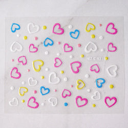 30 Sheet 3D Flower Nail Stickers Decals 6.5*5cm Transparent White Floral Leaf Butterflies Heart Nail Art Adhesive Strip Supplies (ONLINE ORDER ONLY)