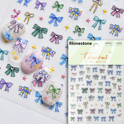 Round Jeans Square Sexy Blue Series Cowboy Lucky Beautiful Letter Self Adhesive Nail Art Sticker Pearl Rhinestone Manicure Decal (ONLINE ORDER ONLY)