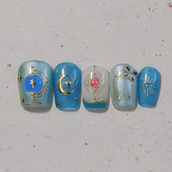 Metal Snake Flower Pattern Stars Eye Pot Moon Butterfly Story Retro Meteor Candle Hourglass Nail Art Sticker Manicure Tool Decal (ONLINE ORDER ONLY)