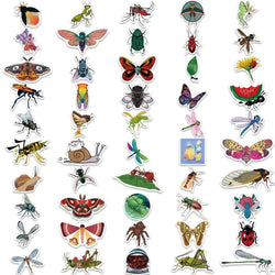 50/100Pcs Colorful Cartoon Insects Spider Butterfly for Kids Gifts Luggage Laptop Skateboard Sticker Waterproof Wholesale (ONLINE ORDER ONLY)