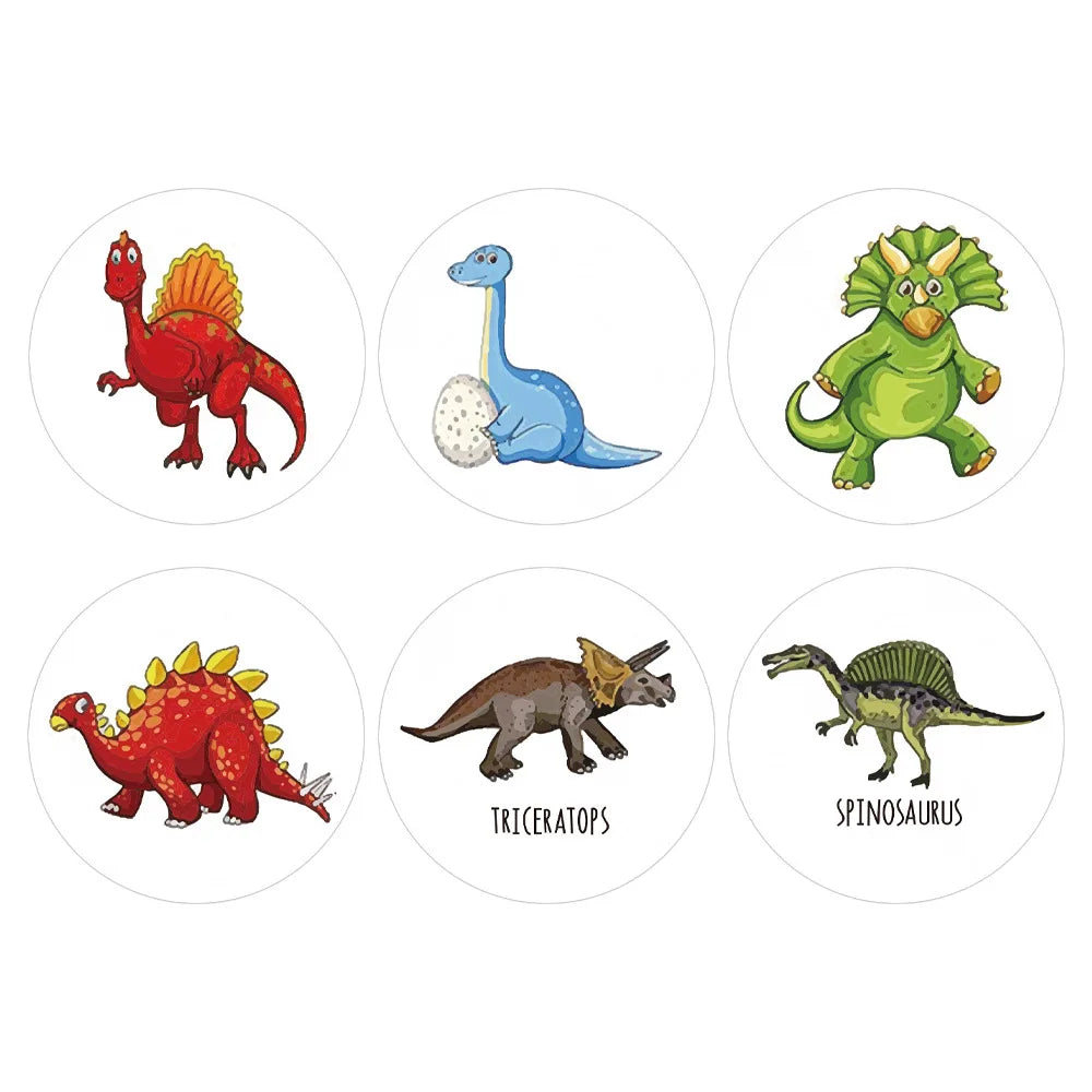 100-500PCS Children's Cartoon Stickers Little Dinosaur Pattern Kids Stationery Supplies School Teacher Supplies Reward Stickers (Online Order Only)