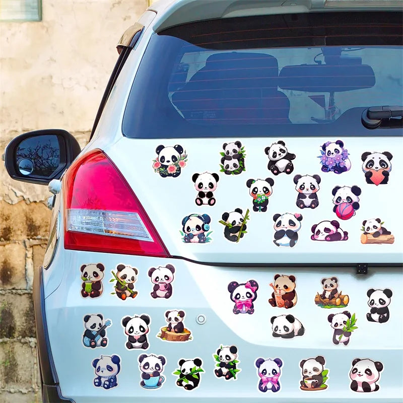 10/30/50PCS Cute Panda PVC Sticker Aesthetic Decoration Scrapbooking Korean Stationery DIY Hand Accounting School Supplies (ONLINE ORDER ONLY)