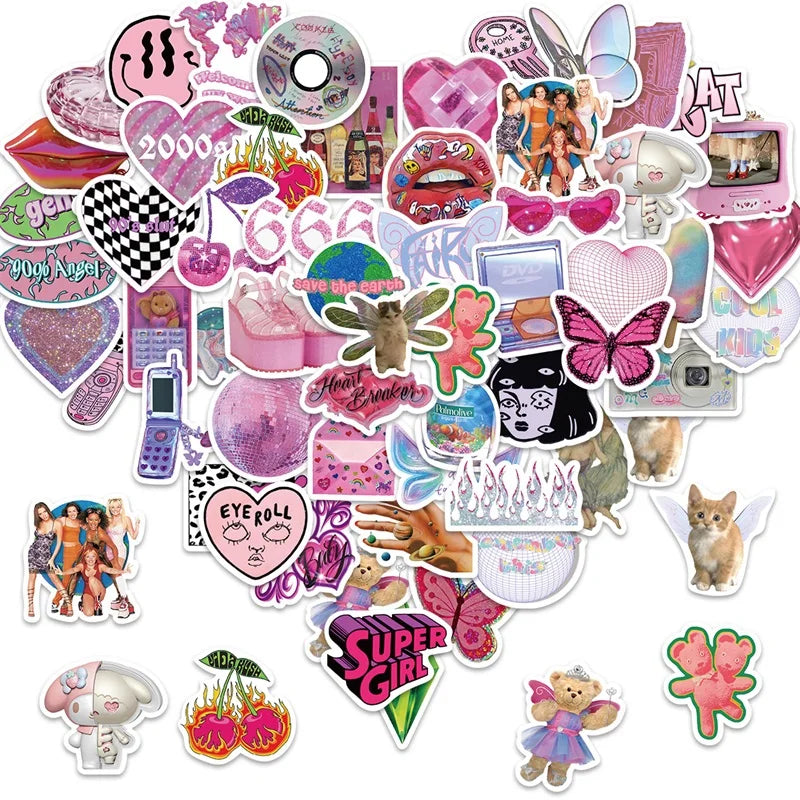 10/30/58PCS Girl Leopard Korean Stationery Sticker Aesthetic Children's PVC Decoration Scrapbooking School Supplies for Kids (ONLINE ORDER ONLY)