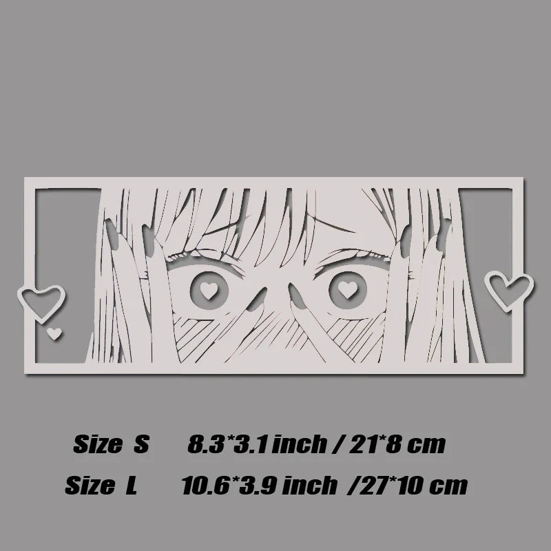 Shy anime girl with love eyes decal,jdm style japanese anime style high quality for windows,For a Unique look! (ONLINE ORDER ONLY)