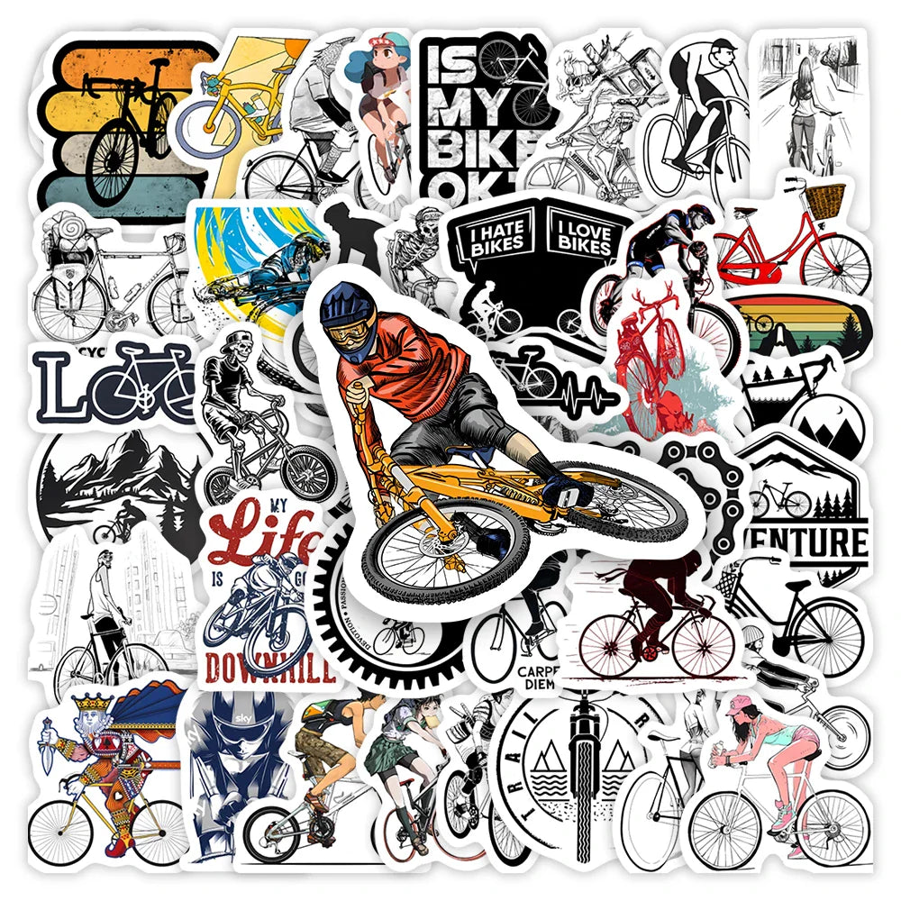 MTB Mountain Bike Stickers Bicycle DIY Kids Gift Toys Decoration Decal for Laptop Phone Bottle Scrapbook Journal Waterproof (ONLINE ORDER ONLY)