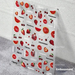 Colored Shiny Jelly Claw Paw Pudding Dessert Cherry Bowknot Cake Bow Tie Drink Food Love Heart Nail Art Sticker Manicure Decal (ONLINE ORDER ONLY)