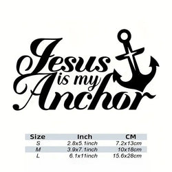 “Jesus is my Anchor” Stickers，Christian God Car Body Bumper Vinyl Decal Car Accessories，for Car Truck Motorcycle ,Self-adhesive (ONLINE ORDER ONLY)