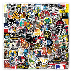 100Pcs Cool Welder Electric welding Graffiti Stickers Lable For Refrigerator Cars Helmet DIY Gift box Bicycle Guitar (ONLINE ORDER ONLY)