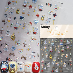 Graffiti Rabbit Dog Bunny Milk Strawberry Jewel Candy Knife Envelope Soft Relief Adhesive Nail Art Stickers Cute Manicure Decals (Online Order Only)