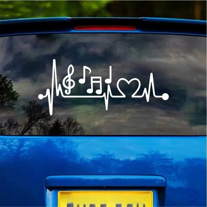 Heartbeat Music  Stickers， Car Styling Decoration Car Accessories Waterproof Vinyl Decal (ONLINE ORDER ONLY)