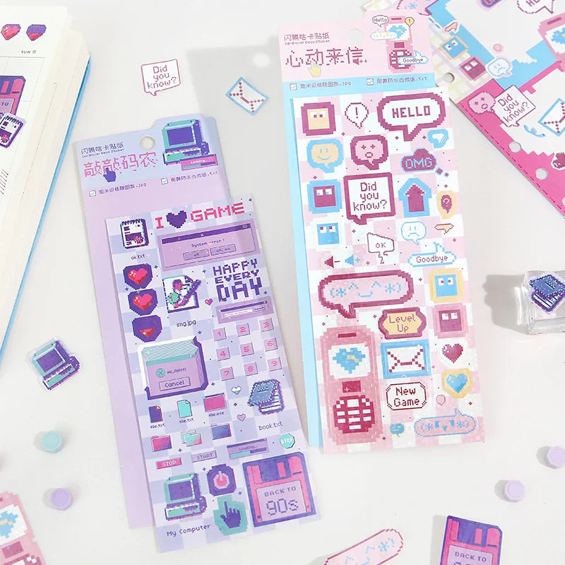 1pc Cute Pixel Candy Series Decorative Stickers Planner Journal Collage DIY idol card Material Sticker Kawaii Korean Stationery (ONLINE ORDER ONLY)