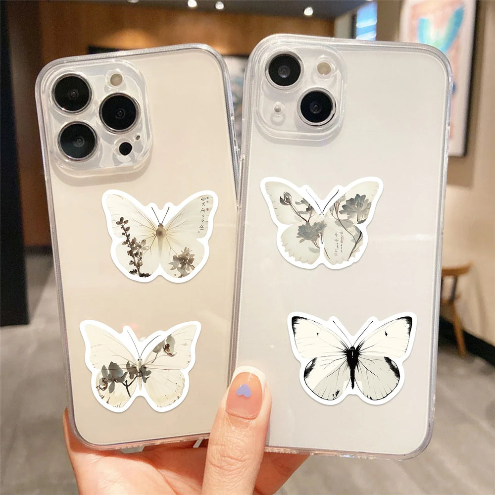 30Pcs Ink Butterfly Graffiti Stickers For Guitar Suitcase Phone Scrapbook DIY Vintage Sticker Craft Supplies (ONLINE ORDER ONLY)