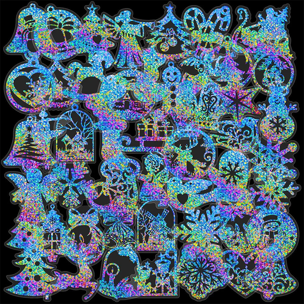 10/30/50/100pcs Twinkle Holographic Laser Stickers Aesthetics Decals Laptop Notebook Phone Car Gradient Cute Sticker Decals Gift (ONLINE ORDER ONLY)