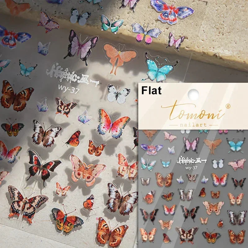 Dreamy Chic Butterfly Flower Bowknot Square Rhinestone Crystal 5D Self Adhesive Nail Art Stickers Fantasy Shiny Manicure Decals (ONLINE ORDER ONLY)