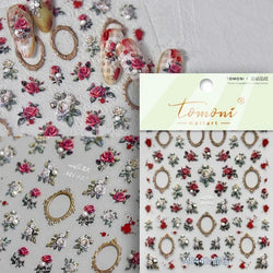 Pale Flower Bouquet Label Bowknot Stationery Sunflower Daisy Leaf 3D Self Adhesive Nail Art Stickers Rhinestone Manicure Decals (Online Order Only)