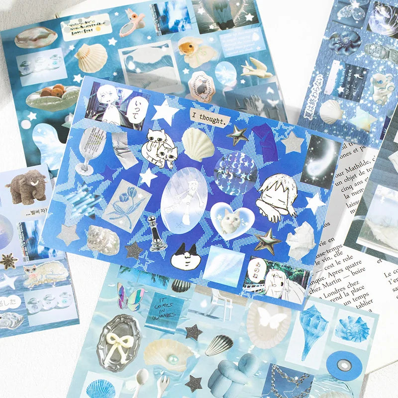 72pages/book Y2K Style Retro Cute Cut Film Sticker Book Planner Journal Handbook Scrapbooking Kawaii Decoration Sticker Gift (ONLINE ORDER ONLY)