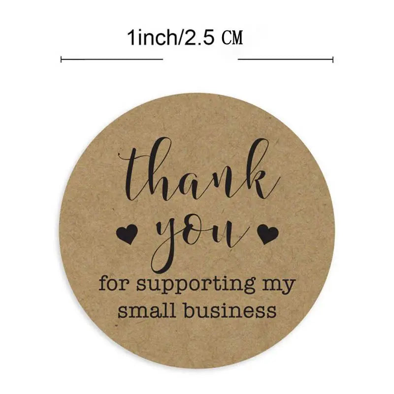500pc/roll 1inch Thank You for Supporting My Small Business Stickers Sealing Business Stationery Sticker for Store Shopping (ONLINE ORDER ONLY)