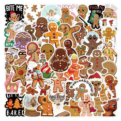 Gingerbread Man Stickers Christmas Decorations Kids Toys Scrapbook Luggage Laptop Guitar Car Bike Skateboard (ONLINE ORDER ONLY)