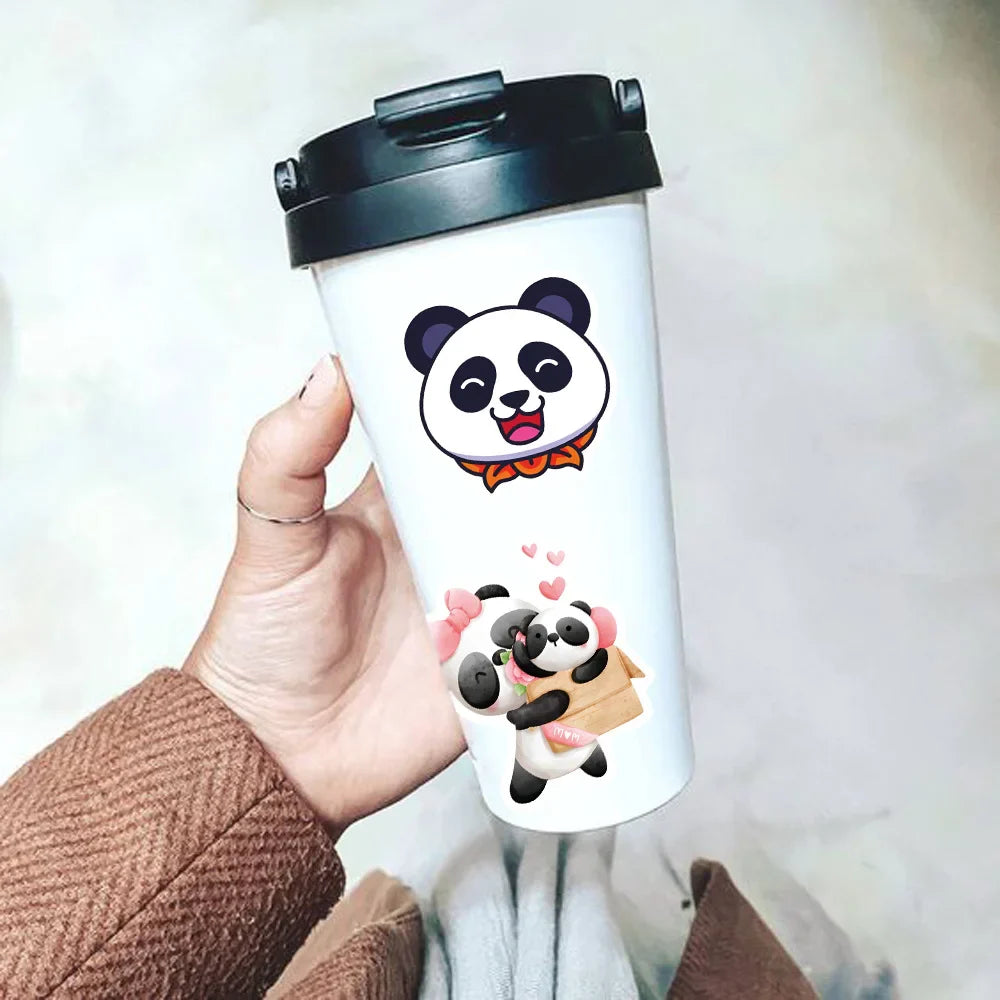 50Pcs Cute Panda Cartoon Animal Stickers Luggage Skateboard Cute DIY Cool Graffiti Waterproof Funny Kid Toy Sticker Decal (ONLINE ORDER ONLY)