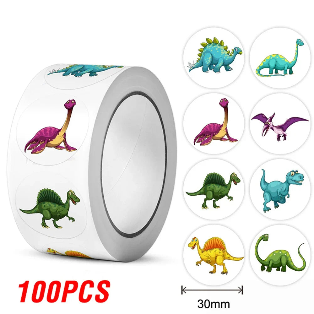 100-300pcs Dinosaur Animals Cartoon Stickers for kids school teacher Classroom Use Kids Toy Sticker Reward Encouragement Sticker (ONLINE ORDER ONLY)
