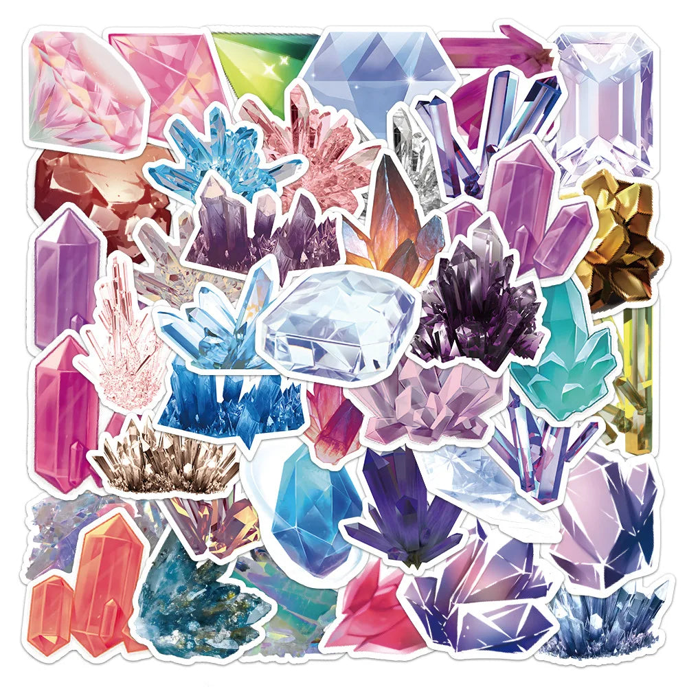 10/30/60PCS Cute Dream Crystal Stickers Aesthetic Art Graffiti For Phone Notebook Laptop Bike Fridge Decals Waterproof Sticker (ONLINE ORDER ONLY)