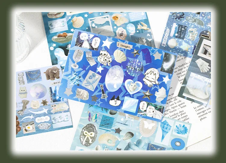 72pages/book Y2K Style Retro Cute Cut Film Sticker Book Planner Journal Handbook Scrapbooking Kawaii Decoration Sticker Gift (ONLINE ORDER ONLY)