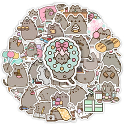 Cute Kawaii Chubby Cat Stickers Funny Kids DIY Toy Gift Graffiti Decal for Phone Luggage Laptop Bottles Scrapbook Waterproof (ONLINE ORDER ONLY)