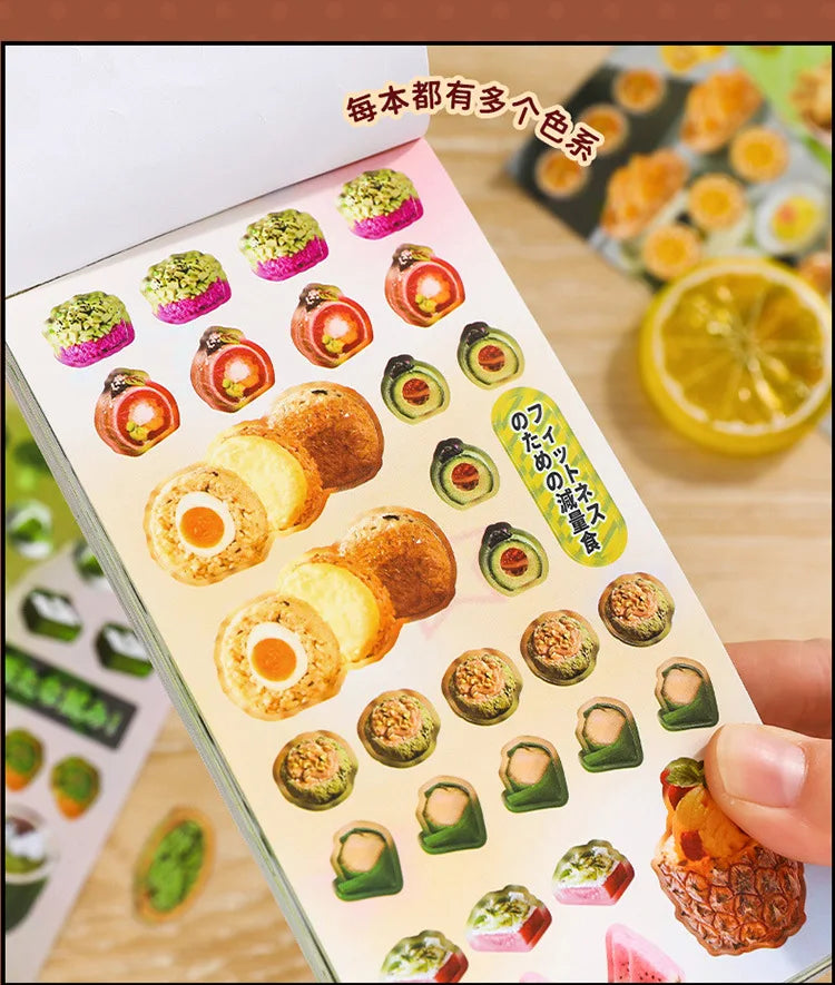 25 Pages Ins Retro Cute Food Cake Decorative Stickers Book Scrapbooking Phone Case DIY Journal Collage Material Sticker Gift (ONLINE ORDER ONLY)