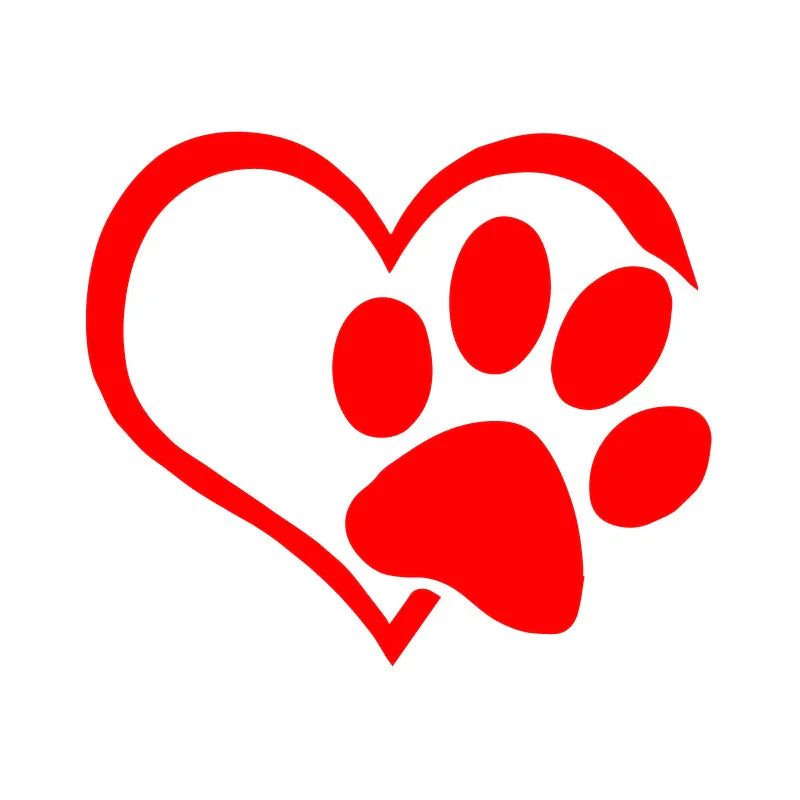 Dog's paw Hearts Sticker,Cute Car Body Window Bumper Vinyl Decal,For Cars, Trucks, Walls, Laptops, Windows, Motorcycles, Bumpers (ONLINE ORDER ONLY)
