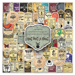 Retro Gothic Apothecary Witch Stickers Waterproof Decals (10/30/50/100pcs) (Online Order Only)