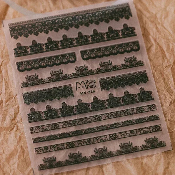 Charming Geometric Black Khaki Brown Grid Houndstooth Snowflake Flat Chic  Adhesive Nail Art Decoration Stickers Manicure Decals (Online Order Only)