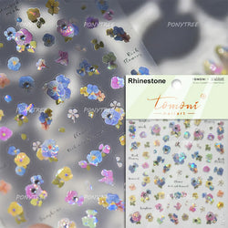Lovely Colored Flower Fried Egg Petal Love Heart Cartoon Pink Yellow Purple Blue Delicate Charm Nail Art Stickers Manicure Decal (ONLINE ORDER ONLY)