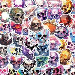 10/30/50pcs Cool Cartoon Skull Waterproof Stickers Skateboard Car Phone Laptop Luggage Motorcycle Bike Decoration Sticker Decals (ONLINE ORDER ONLY)