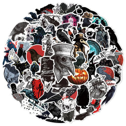 10/30/50PCS Horror Crow Gothic Witch Sticker Packs (ONLINE ORDER ONLY)