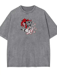 Demon Slayer Kokushibo Graphic T-shirt Harajuku Vintage (ONLINE ORDER ONLY)
