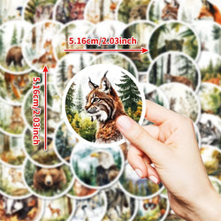 10/30/50PCS Kawaii Round Animal Sticky PVC Sticker Aesthetic Stationery DIY Decoration Scrapbooking School Supplies for Kids (ONLINE ORDER ONLY)