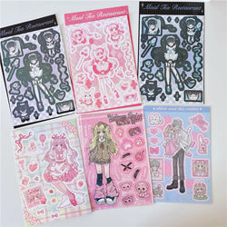 Original Cute Sweet Maid Anime Series Sticker Scrapbooking DIY Album Decoration Sticker Aesthetic Personalized Kawaii Stationery (ONLINE ORDER ONLY)