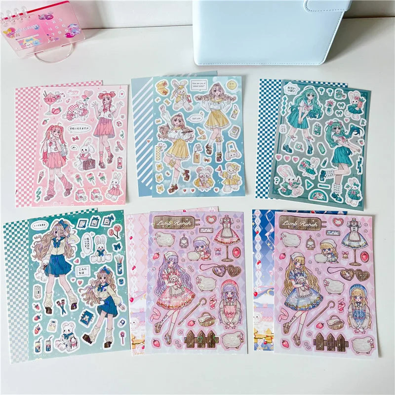 Sweet Cool Campus Girl Series Sticker Scrapbooking DIY Album Decoration Sticker Aesthetic Personalized Kawaii Stationery (ONLINE ORDER ONLY)