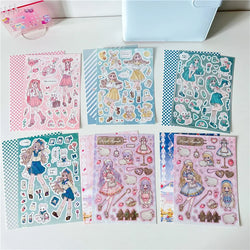 Sweet Cool Campus Girl Series Sticker Scrapbooking DIY Album Decoration Sticker Aesthetic Personalized Kawaii Stationery (ONLINE ORDER ONLY)