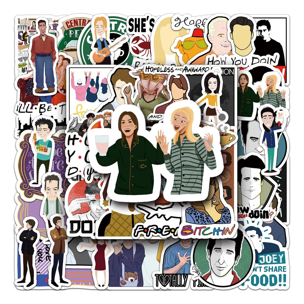 50Pcs Cartoon Waterproof Vinyl Stickers for Skateboard Snowboard (Online Order Only)