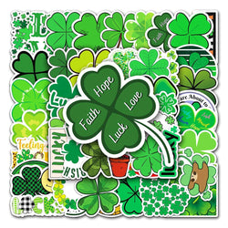 Four Leaf Clover Stickers 10/30/50PCS Lucky Hope Faith Love Decals for Kids Toys Skateboard Luggage (ONLINE ORDER ONLY)