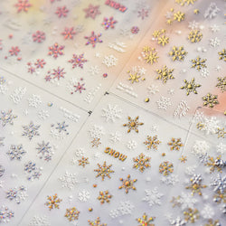 Shiny Pink Silver Hot Stamping Snow Adhesive Nail Art Sticker Snowflake Rhinestone Manicure Decal Nail Supplies for Professional (Online Order Only)