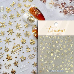 Winter Christmas Crystal Delicate Hexagon Romantic Laser Silver Chic Snowflakes Self Adhesive Nail Art Sticker 5D Manicure Decal (ONLINE ORDER ONLY)