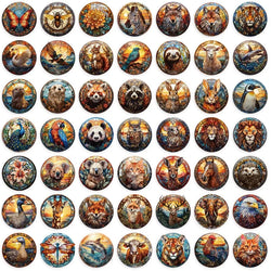 50PCS Glass Ball Animal PET Sticky Sticker Aesthetic Korean Stationery DIY Decoration Scrapbooking School Supplies for Kids (ONLINE ORDER ONLY)