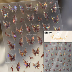 Lace Butterfly Hollow Out Fabric Romantic Flower Pattern Chic Adhesive Nail Art Sticker Rhinestone Manicure Decals Nail Supplies (ONLINE ORDER ONLY)