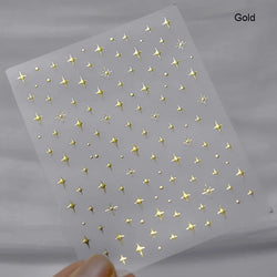 Colorful Rhinestone Laser Star Bronzing Gold Silver Pearl 5D Relief Self Adhesive Nail Art Decoration Sticker 3D Manicure Decals (ONLINE ORDER ONLY)