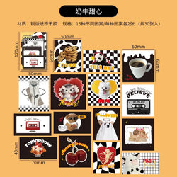 30pcs/lot Sweet Pictorial Series Scrapbooking Stickers Korean ins Hand Account Journal Collage Deco Material Stationery Sticker (ONLINE ORDER ONLY)