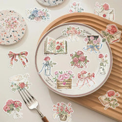50pcs Flowers and Letters Cartoon Graffiti Stickers DIY Phone Guitar Laptop Notebook Suitcase PET Waterproof Sticker Kids Toy﻿ (Online Order Only)