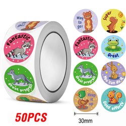 100-300pcs NEW Kids' Motivational Stickers Cute Animal Reward Sticker Friendly Campus Office Classification Self-adhesive label﻿ (ONLINE ORDER ONLY)